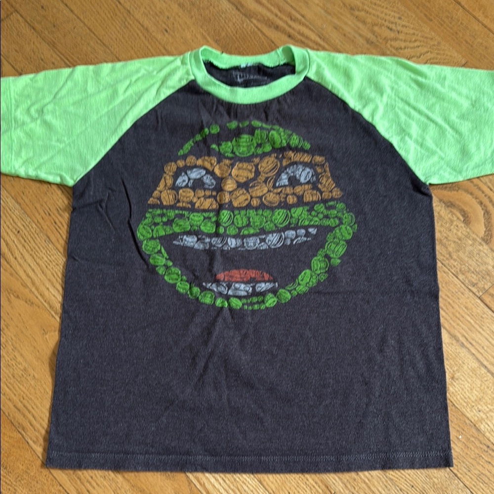 Nickelodeon Green and Gray TMNT Short Sleeve Tee